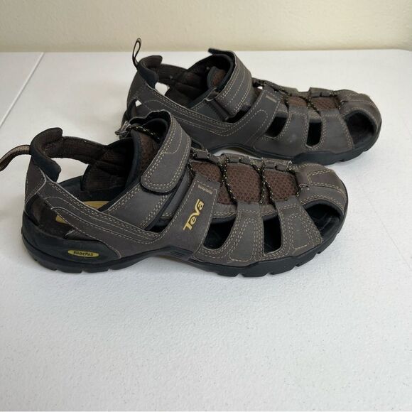 Teva Forebay Fisherman Hiking Sandal Brown Leather Men Size 9 Slip On Sport Shoe main image 5